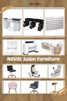 Ensemble de mobilier de salon de beauté : tabouret roulant pour technicien(ne) d'ongles et fauteuil client
