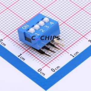 DA-04-B-T DIP Switch Through hole Component (THT) Switch Single Pole Single Throw 4 2.54mm 25mA - Product Image 1