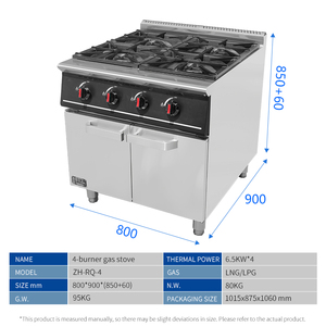 เตาแก๊สเชิ<span class=keywords><strong>ง</strong></span>พาณิชย์ THO รุ่น ZH-RQ-4 พร้อมเตาอบ ชุดอุปกรณ์บุฟเฟ่ต์ สแตนเลสสีเ<span class=keywords><strong>ง</strong></span>ิน ใช้ได้กับแก๊ส LPG/NG กำลั<span class=keywords><strong>ง</strong></span>ไฟ 6.5KW น้ำหนัก 80กก. 95กก. - Product Image 2
