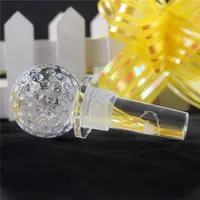 फैशन स्पष्ट क्रिस्टल बॉल शराब डाट/OEM कस्टम क्रिस्टल धातु ग्लास शराब की बोतल डाट/बोतल डाट शादी के तोहफे