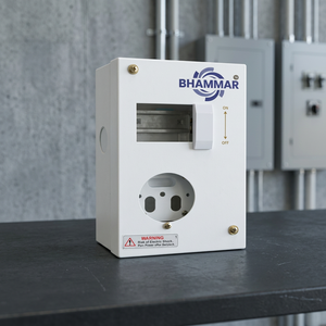 1 Socket + TPN MCB 20/3 Amp Industrial Distribution <b>Box</b> Metal Enclosure Indoor/Outdoor Use Made India Gujarat KK44 Model - Product Image 4