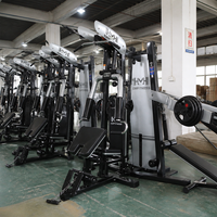 Machine de musculation multi-stations tout-en-un 3 postes, 50+ fonctions, pile de poids 80 kg, corps entier, acier au carbone Q235, charge 450 kg, usage commercial