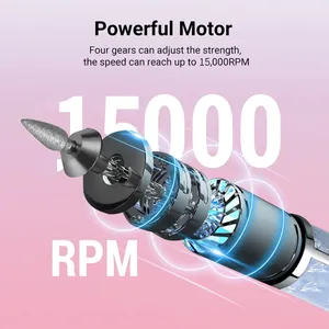 LINMANDA Professional Electric Nail Drill Machine Cordless Rechargeable 3 <b>Speed</b> Portable Efile for Thick Toenails Home Salon Kit - Product Image 2
