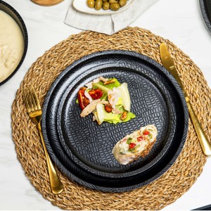 Juego de vajilla de Melamina negra de lujo de 12 piezas - Product Image 5