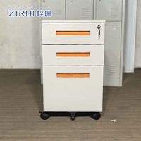 Armoire de rangement mobile en acier moderne pour bureau, verrouillable, avec roulettes, meuble de classement métallique sur roulettes
