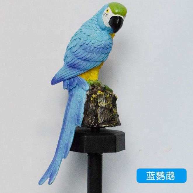 防水オウム型ソーラーLEDガーデンライト、屋外芝生ランプ、動物型