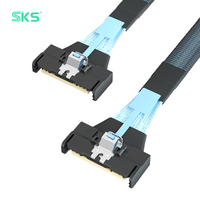 Câble de serveur SKS MCIO 8X SAS pour contrôleur RAID d'ordinateur, backplane de stockage, 0,5m-0,8m, conducteur en cuivre pur, gaine en PVC