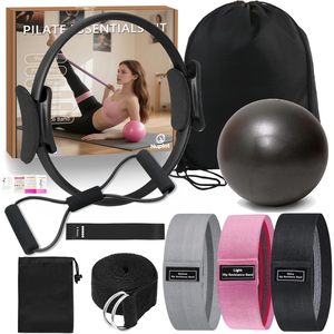 Ensemble d'anneaux de Pilates, ballon de yoga de 5 pouces, bandes de résistance, équipement de fitness à domicile, kit d'exercices unisexe - Product Image 1