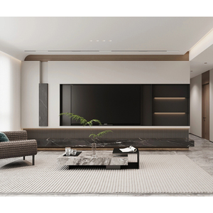 Ensemble de meubles complets haut de gamme pour villa, penthouse, chambre en L avec grand lit king-size, en tissu moderne, pour usage commercial - Product Image 6