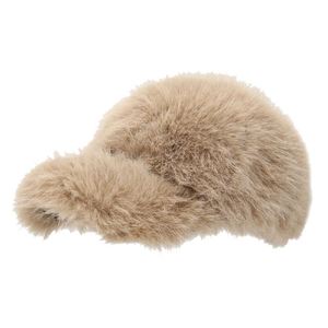 Winter Solid Color Thickened Warm Faux Terry 6-Panel Adjustable Cold-proof Ladies Women Plush Fashion <b>Baseball</b> <b>Cap</b> - Product Image 4