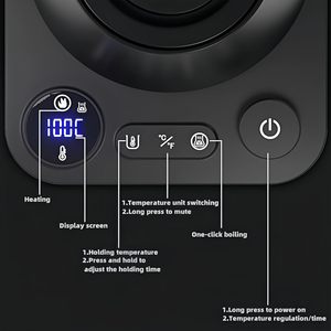 Nouvelle bouilloire électrique sans fil en acier inoxydable 304, 1200W, à contrôle intelligent de la température, ébullition rapide, maintien au chaud, arrêt automatique, pour café - Product Image 5