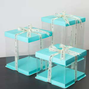 Fábrica direta venda papelão plástico caixas plásticas bolos para sobremesa loja - Product Image 6