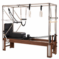 Tendance 2026 : Reformer Pilates Cadillac 3-en-1 en bois de noyer avec tour, portable et réglable, durable pour la maison et le studio