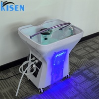Bac à shampoing Kisen moderne avec design à température constante, portable, blanc, indispensable pour la salle de bain, pour le lavage des cheveux et les soins spa