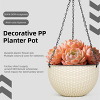 Grand panier suspendu traditionnel à double pot pour bonsaï, pots de fleurs auto-arrosants avec trou de drainage, pour intérieur et extérieur, en plastique, pour la maison et le jardin, 2,56 L