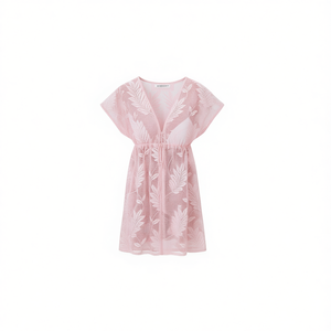 Vestido de playa ajustable con forma de hoja, traje de baño para mujer, moda de verano, ligero, transparente, con patrón de encaje - Product Image 1