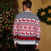 Pull de Noël OEM avec LOGO personnalisé pour hommes Pull à manches longues Tricot Jacquard d'hiver Pull de Noël moche pour hommes