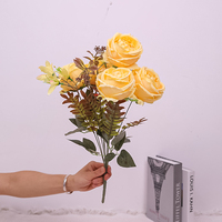 Fleurs artificielles en soie, lys à neuf branches, roses, gros bouquets, vente en gros, décorations de table, arrangements floraux, faux hôtel, doux