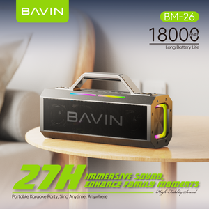 BAVIN fiesta al aire libre BM26 Batería grande Ipx4 impermeable inalámbrico V5.0 altavoz con micrófono dual - Product Image 6