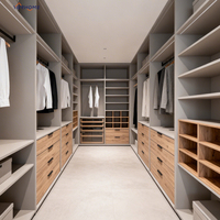 Système de garde-robe walk-in gris moderne personnalisé | Meubles de chambre à coucher de luxe personnalisation complète de la