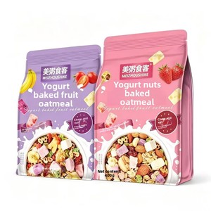 Granola de durazno y yogur con semillas de chía horneada al por mayor, bolsa de 400g, <span class=keywords><strong>desayuno</strong></span> instantáneo, avena, suministro a granel - Product Image 1