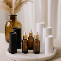 Botol Pipet Kertas Biodegradable 30 ml untuk Minyak Esensial Deodoran, Kemasan Kotak Silinder Karton Kraft, Harga Pabrik