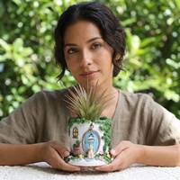 Pot de fleurs moderne de luxe en résine 3D de 3,5 pouces avec figurine de chien, pot à succulentes et jardinière pour décoration de jardin