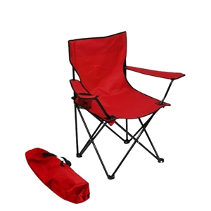 Chaise pliante de camping rouge avec logo personnalisé 51x51x83 en acier pour le camping en plein air, la randonnée, la pêche, les pique-niques, les voyages - Product Image 1