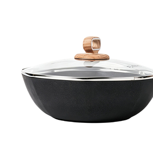 Poêle wok octogonale noire de 30 cm, écologique, antiadhésive, en aluminium, pour la cuisine quotidienne - Product Image 4