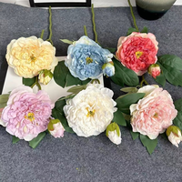 Nouvelles fleurs artificielles en soie, 2 têtes de pivoines blanches pour la décoration de mariage et de la maison