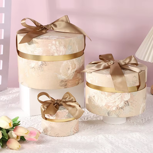 Luxury Round Floral Paper <b>Jewelry</b> <b>Box</b> Custom Logo Ribbon Bow Gift Storage <b>Box</b> for <b>Necklace</b> Earring Ring - Product Image 4