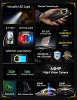 Smartphone robuste 5G, taille 4,7 pouces, caméra de vision nocturne, 6200 mAh, 8+256 Go, Android 14, mini téléphone de poche, Ulefone Armor Mini 20 Pro