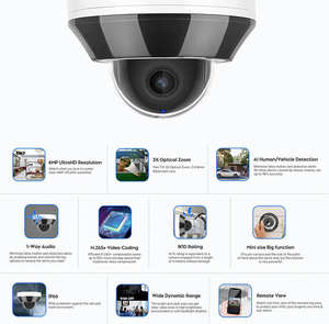 Cámara IP de 8MP con PTZ, Seguimiento Automático, Zoom Óptico 3X, Detección de Movimiento, Audio Integrado, Visión Nocturna IR, DWDR, H265+ - Product Image 3