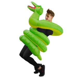 Venta al por mayor de <span class=keywords><strong>Halloween</strong></span> divertido adultos Animal verde <span class=keywords><strong>serpiente</strong></span> inflable traje de - Product Image 3