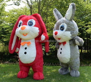 Costume de mascotte de lapin de Pâques à oreilles courtes unisexe Lapin rose de dessin animé pour adultes Fête de Noël Peluche style <span class=keywords><strong>anime</strong></span> pour défilé - Product Image 4