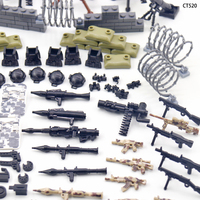 Boîte de rangement en plastique pour armes, ensemble militaire, pièces de fusils, accessoires de soldats, blocs de construction, kits de briques, jouets pour garçons et enfants