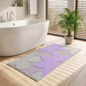 <span class=keywords><strong>Tappeto</strong></span> da <span class=keywords><strong>Cucina</strong></span> 3D con Fiori, Morbido <span class=keywords><strong>Tappeto</strong></span> Moderno Tridimensionale con Bordo, Antiscivolo, Lavabile, Prodotto a Macchina, 57x180 Viola - Product Image 3
