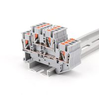 KPTTB 2.5 Doppelschichtige DIN-Schienen-Klemmleiste 2,5mm² 24A Grau Schnellverdrahtung Inline-Verbindung Federklemmenblock