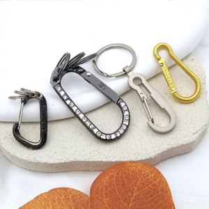 Custom Mini Metal Tactical Carabiner <b>Hook</b> <b>Clips</b> Lanyard Keychain Promotional Aluminum Brass Alloy Stylish Cartoon UV Light - Product Image 1