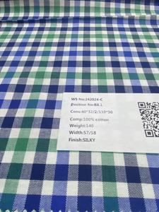 Hữu cơ Oxford vải kiểm tra phong cách 140gsm 100% cotton shirting vải cho váy cưới mềm yarndyed - Product Image 3