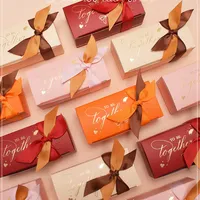 Bonbondoos Benodigdheden Bruiloft Verjaardag Gunst Chocolade Dragee Candy Box Hot Koop Red Custom Vouwen Gift Box Voedsel Verpakking Accepteren