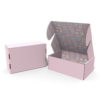 Boîte d'emballage personnalisée avec logo imprimé pour chaussures roses pour filles, shorts en jean, jupes, boîte en carton ondulé, robes, gilets, boîte d'expédition design