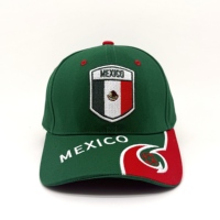 Gorra de Béisbol Personalizada de Lujo con Escudo Bordado de Bandera Nacional, Dos Tonos, 100% Algodón Twill, 5 Paneles, Estructurada, para Fanáticos del Fútbol