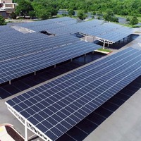 Installation facile personnalisée Structure de stationnement au sol Pv Panneau d'énergie solaire Système d'abri d'auto