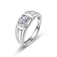 Cincin Kawin Minimalis Perak Sterling 925 dengan Zirkon untuk Pria |   Cincin Perhiasan Zirkon Mewah yang Dapat Disesuaikan 2025