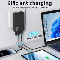 TKT 65W Super Mince GaN Chargeur Nouveau Design Pliable Type C 3 Port Chargeur Mural PD 3.0 Fonction Chargeur Rapide pour iPhone Ordinateur Portable OTP