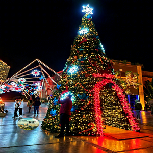 Large Indoor Christmas <b>Tree</b> with LED <b>Lights</b> Pre Lit Artificial <b>Tree</b> for Hotel Mall Home Holiday Decoration - Product Image 1