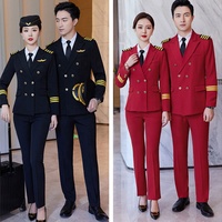 Uniformes de compagnie aérienne unisexes, costumes d'hôtesse de l'air, tenues de pilote, vêtements de travail pour capitaine