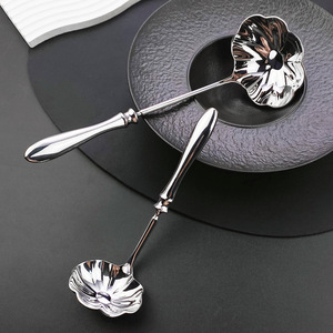 304 Stainless Steel Lotus Spoon Forged <b>Mirror</b> Polished For Home Hotel Restaurant Soup Ladle - Product Image 1