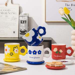 Mug en céramique personnalisable avec couvercle, motif dessin animé mignon pour fille, usage domestique, créatif, pour couple, fête, 301-400 ml, compatible lave-vaisselle et micro-ondes - Product Image 6